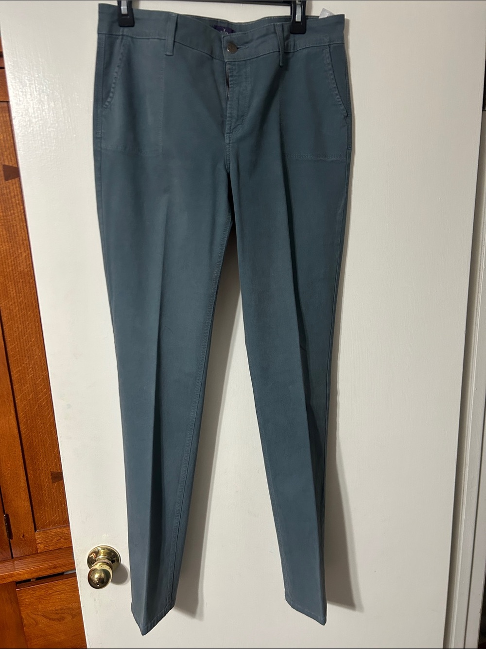 NYDJ Boot Cut Pants in Slate Teal.  Pants are 97%